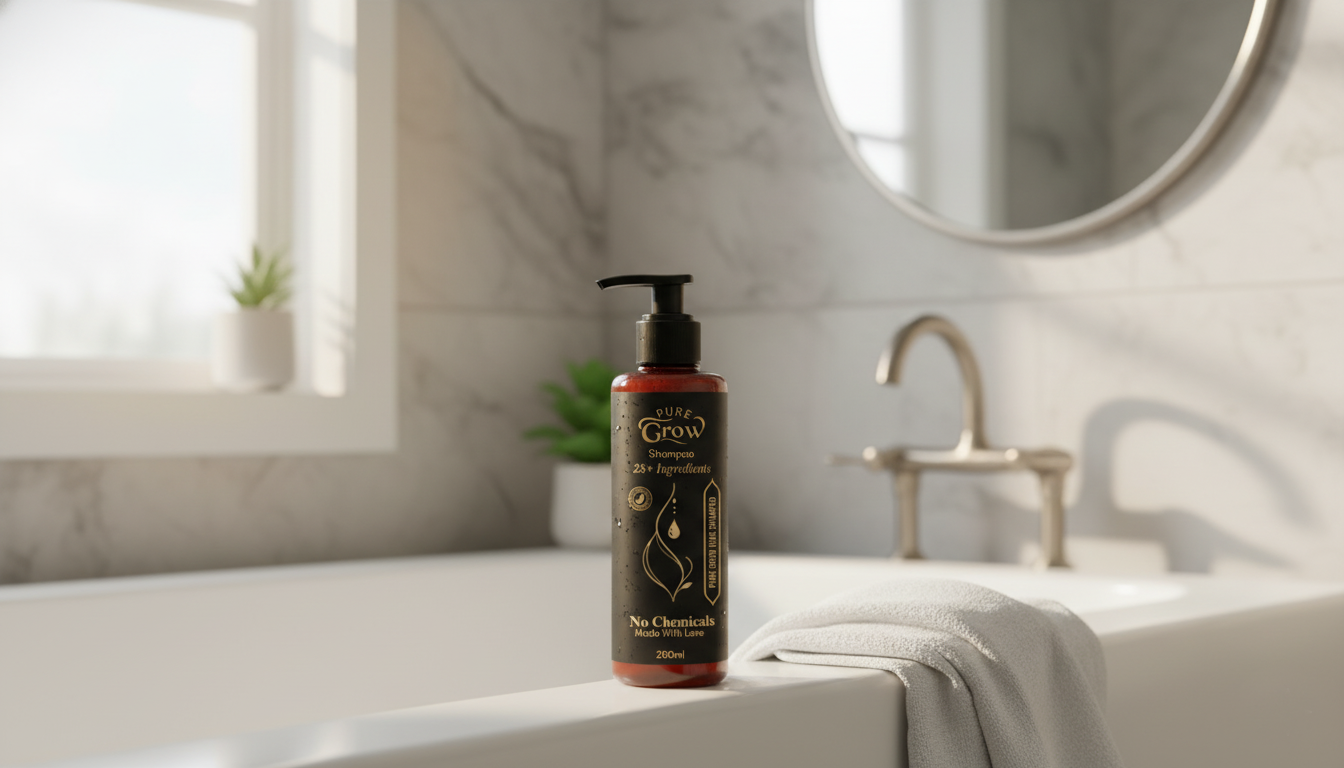 Pure Grow Hair Shampoo – Chemical-Free | 28+ Natural Ingredients | Nourishing