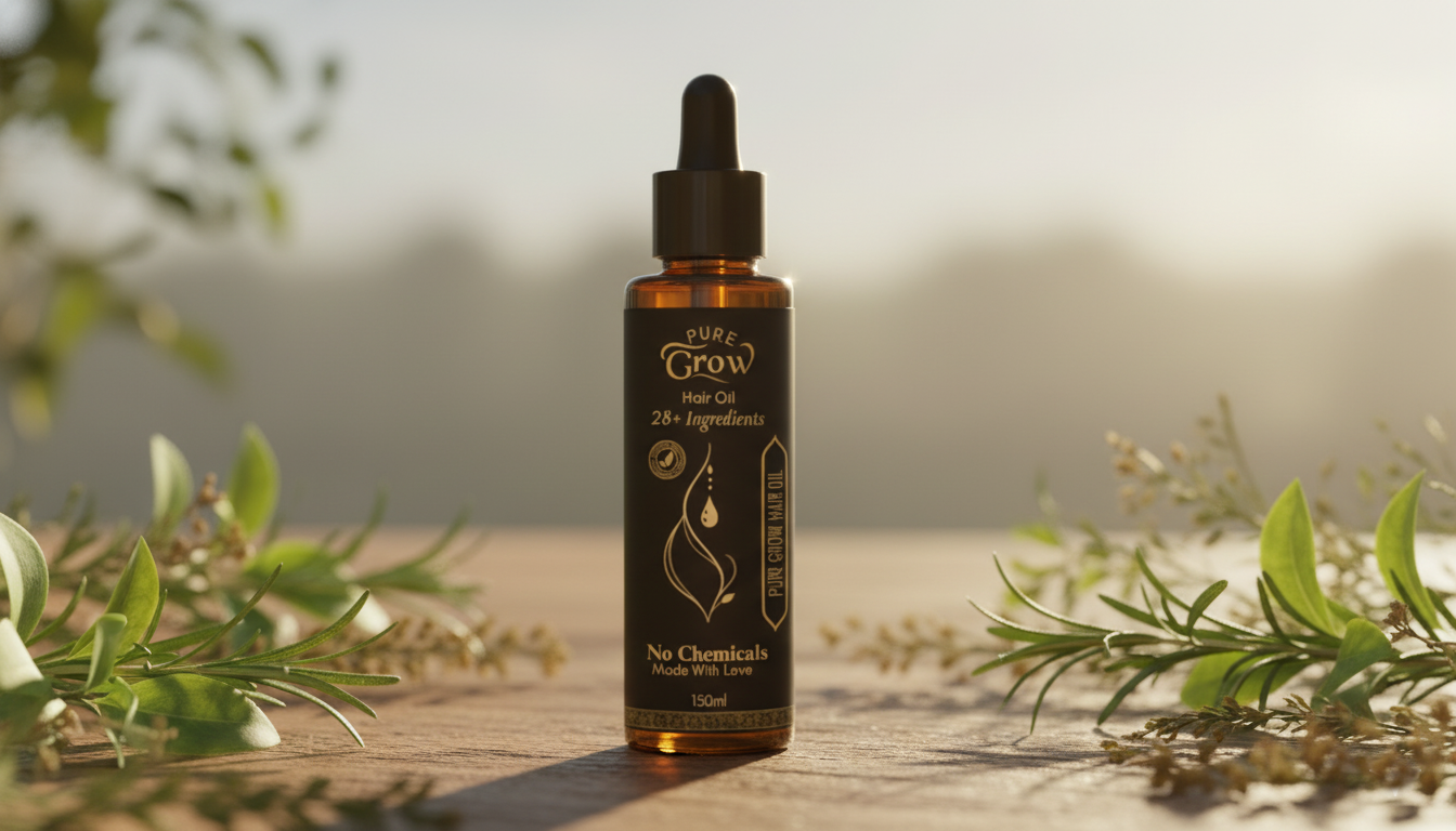Pure Grow Hair Oil – Chemical-Free | 28+ Natural Ingredients | Hair Growth & Anti-Hair Fall Oil