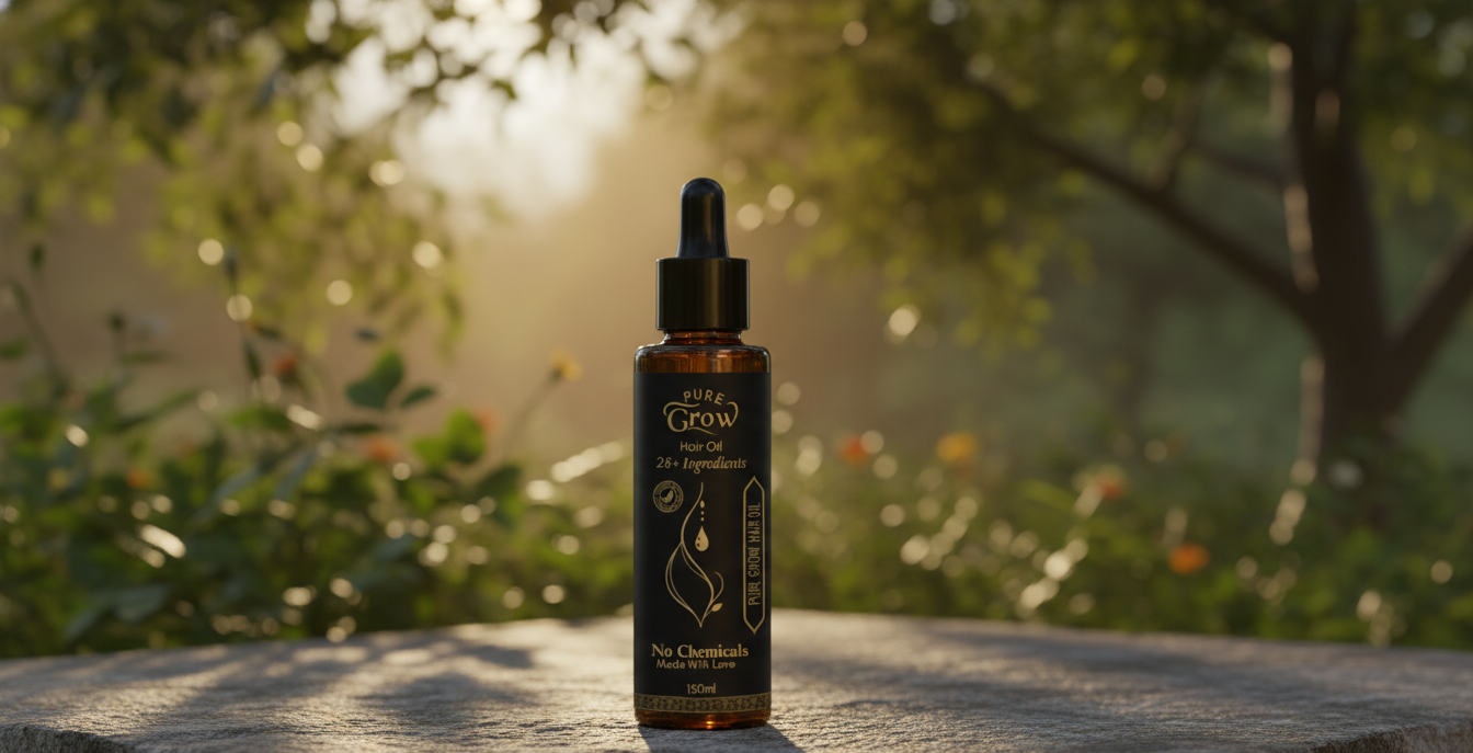 Pure Grow Hair Oil – Chemical-Free | 28+ Natural Ingredients | Hair Growth & Anti-Hair Fall Oil