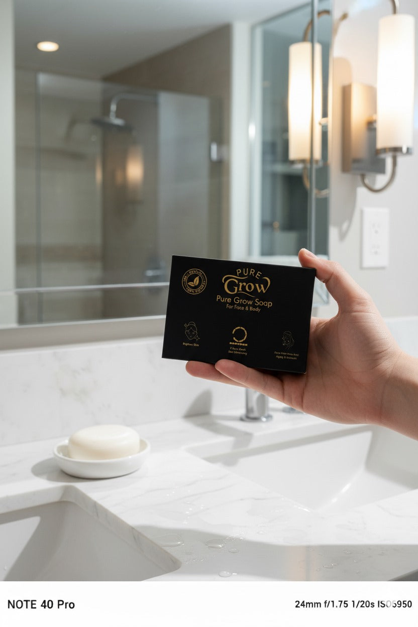 Pure Grow Soap – Natural Face & Body Cleanser | Chemical-Free | Brightening & Nourishing Formula