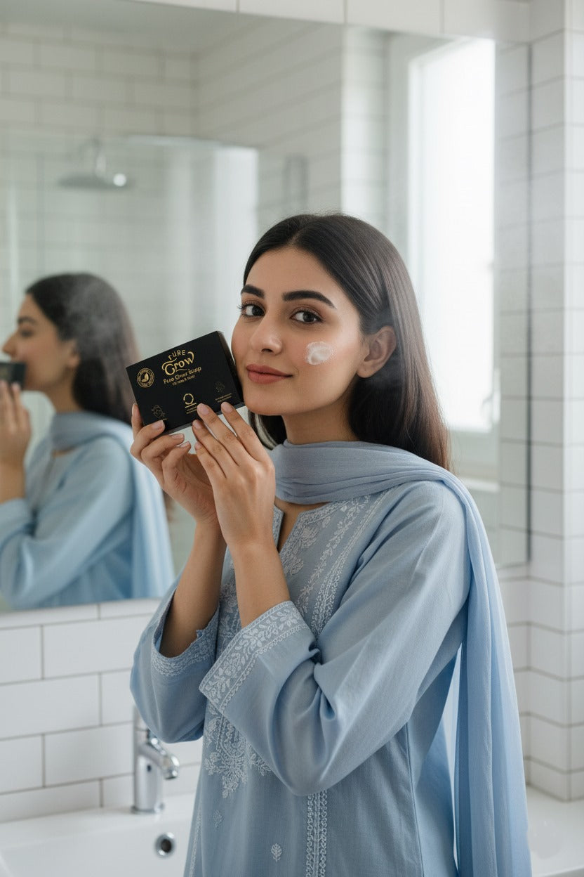 Pure Grow Soap – Natural Face & Body Cleanser | Chemical-Free | Brightening & Nourishing Formula