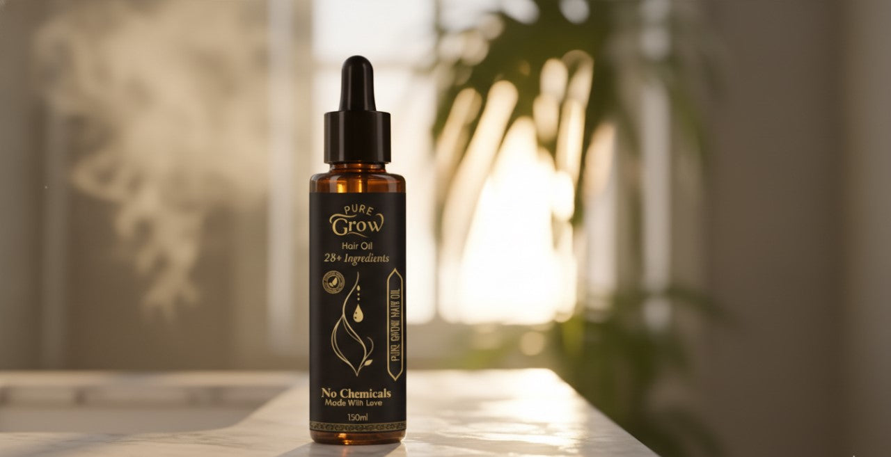 Pure Grow Hair Oil – Chemical-Free | 28+ Natural Ingredients | Hair Growth & Anti-Hair Fall Oil